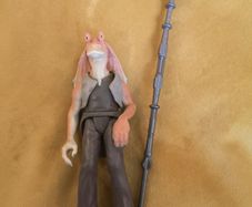 Star Wars Jar Jar Binks with Gungan Battle Staff Action Figure