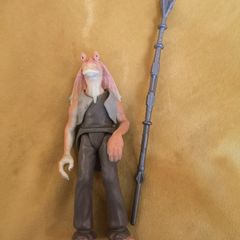 Star Wars Jar Jar Binks with Gungan Battle Staff Action Figure