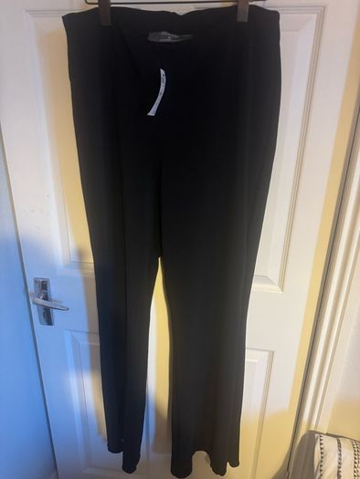 BNWT Primark black heavy flared elastic pants size XL big fitting UK20/22 Tall Free post