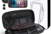Large Capacity Carrying Case for Nintendo Switch 2 (2025) - 3 in 1 Accessories Bundle with 2 Screen Protectors, Thumb Grip Caps, 24 Game Cards/microSD | Gift Box Edition