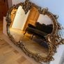Elegant ornate gold toned oval wall mirror Image 2