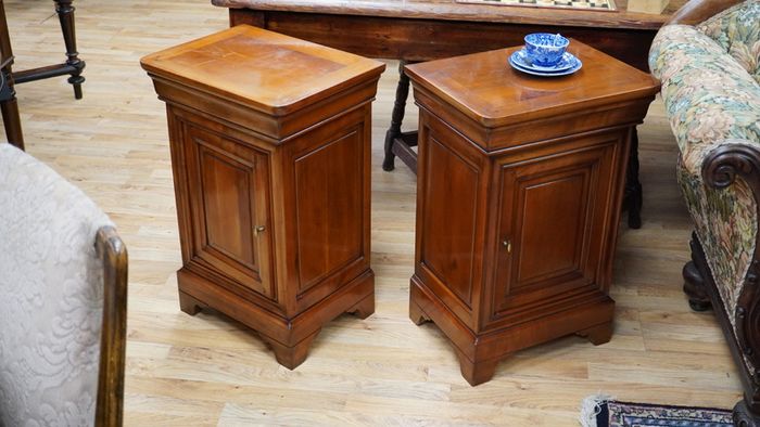 Pair of Cherry Wood Bedside Cabinets