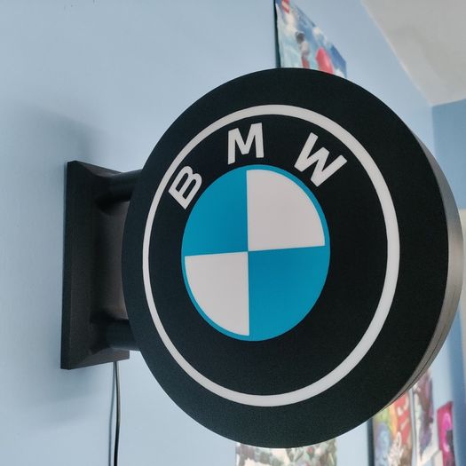 BMW Inspired LED Light Box Sign, Car Garage Wall Light, Automotive Decor, Workshop Sign, Man Cave Light, German Car Gift