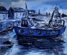skerries blue day watercolour