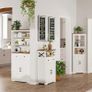 Sideboard Cabinet,Kitchen Storage Cabinet with 2 Drawers and Open Shelf,Modern High Capacity Unit Cupboard for Living Room,Kitchen,Home,White Image 5