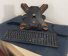 Keyboard, laptop holder and desk matt