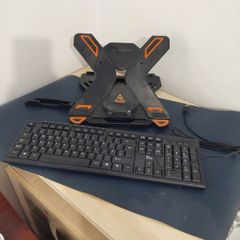 Keyboard, laptop holder and desk matt