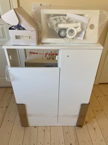 Bathroom sink unit and toilet pan