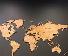 2D Classic Version Map of The World Country Borders and Names