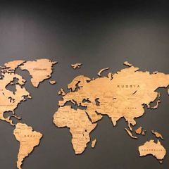 2D Classic Version Map of The World Country Borders and Names