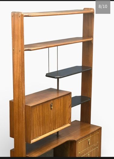 Mid Century Italian Room Divider Bookcase Cocktail Bar