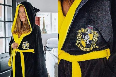 Harry Potter Hufflepuff Hooded Bathrobe for Adults