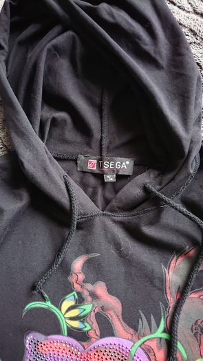 Long Black Hoodie.   Size 8