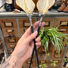 1 Soldered Witchy Odd Badger Scapula Bone Hair Pins