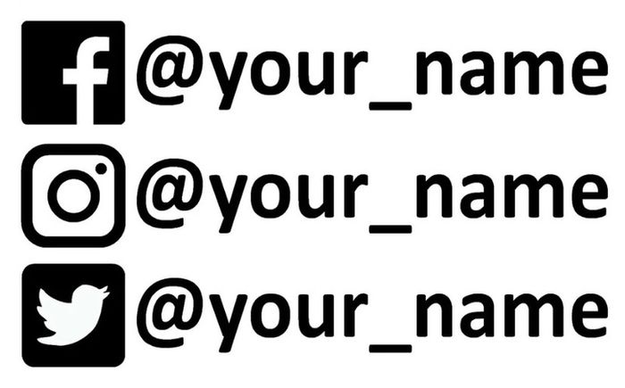 Social media icon and Your name