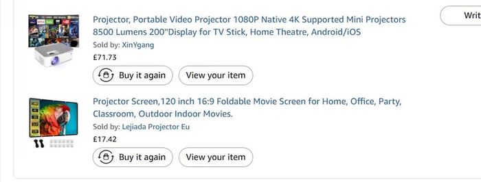 Portable HD Projector and  120 Projection Screen Almost new