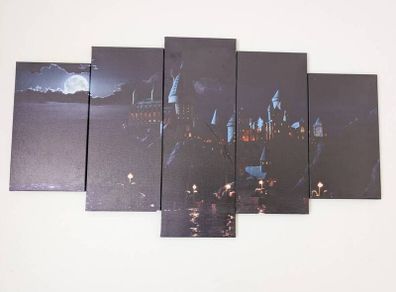 Harry Potter Hogwarts Castle 5-Piece Split Canvas Wall Art Set (Excellent / Ready to Hang)