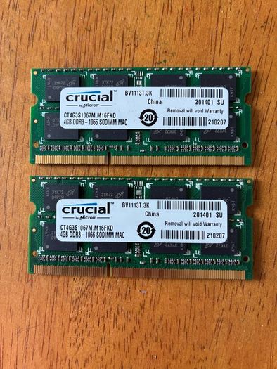 Crucial 8GB (2x4) DDR3, 1066 MHz SO-DIMM RAM upgrade for Mac