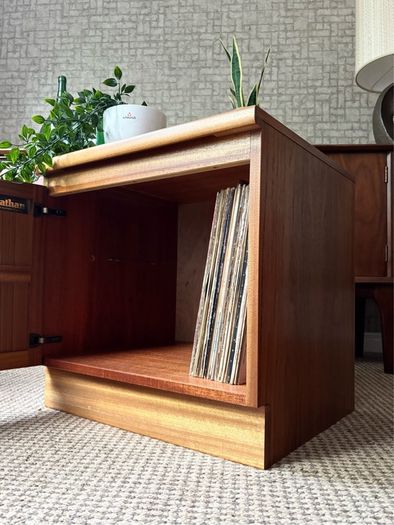 Vintage Retro Mid CenturyTeak Record Cabinet