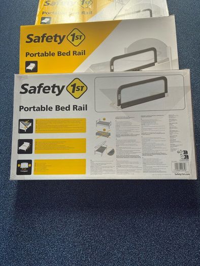 Cot side x 3 Portable Bed Guard Dark Grey