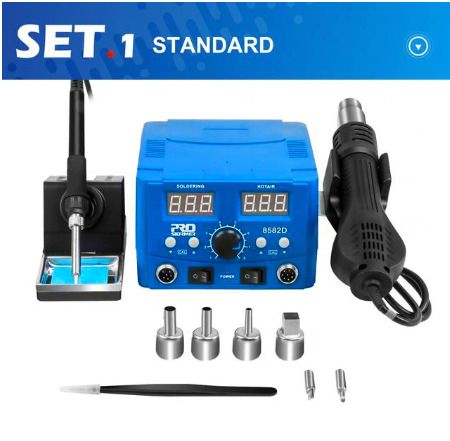 800W SMD Soldering Station Quick Heat Electric Hot Air Gun 2 in 1 Led Display Electric Soldering Iron BGA Rework Welding Station