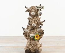 Trio of Highland Cows Family Plaque Ornament