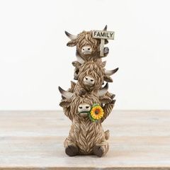 Trio of Highland Cows Family Plaque Ornament