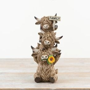 Trio of Highland Cows Family Plaque Ornament