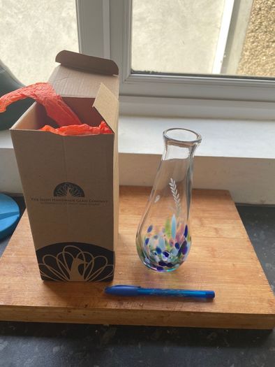 Waterford hand blown bud Vase