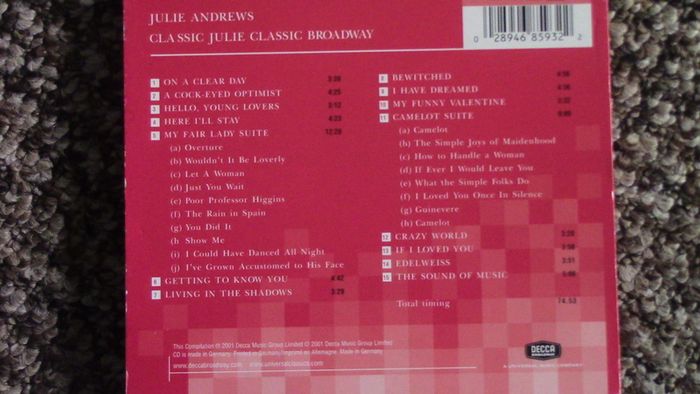 Julie Andrews - Classic Julie, Classic Broadway CD