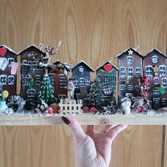 Handcrafted wooden village!