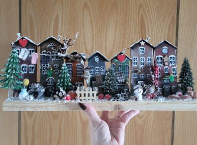 Handcrafted wooden village!