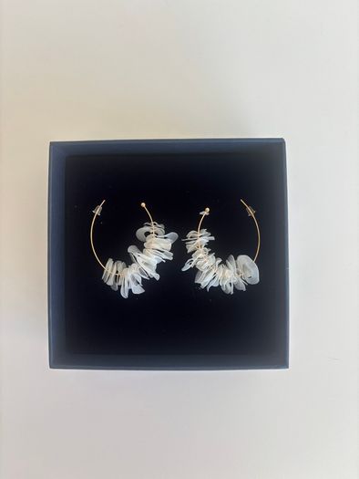 Mignonne Gavigan Gold With Pearl Mini Lolita Hoops