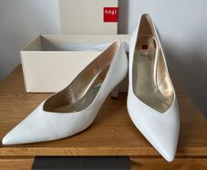 Hogl Pearl White Leather Heel shoe