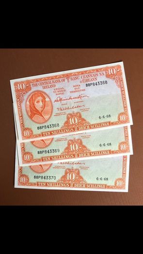 Irish Ten shilling lavery notes