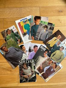 Share Knitting Patterns Bundle x 12 Vintage Patterns Mens & Boys - Jumpers, Tank Tops