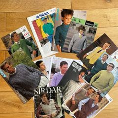 Share Knitting Patterns Bundle x 12 Vintage Patterns Mens & Boys - Jumpers, Tank Tops