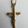 Vintage solid 14k Yellow Gold 585 Crucifix Pendant - 0,5g Image 2