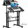 Adjustable height mobile desk - black Image 8