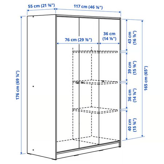 3 door wardrobes from IKEA x 3