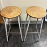 Pair of Vintage Industrial Workshop Stools. Image 3