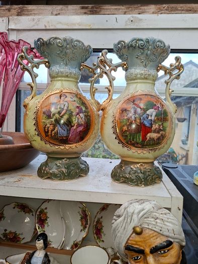 2 Beautiful Antique Acid Battery Glass, Postage Available or Collection,