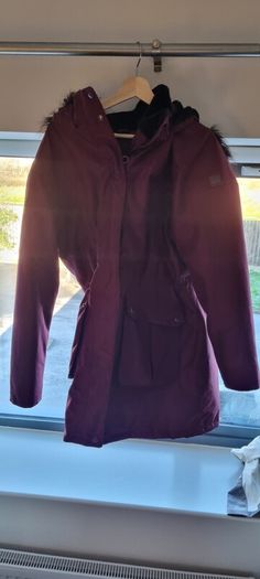 Kimberley Walsh Sefarina Waterproof Insulated Fur Trimmed Hooded Parka Jacket Dark Burgundy