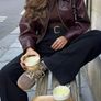 Brand New Burgundy Leather Jacket Size M Image 3