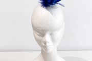 Pre Owned Royal Blue Feather Fascinator Clip &amp; Pin
