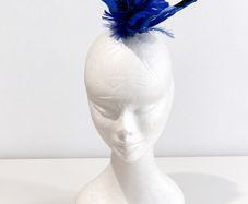Pre Owned Royal Blue Feather Fascinator Clip & Pin