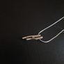 sterling silver wavy pendant on snake chain Image 4