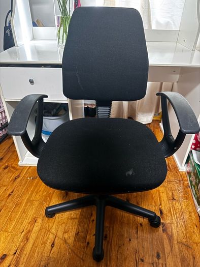 White Computer Desk with Removable Shelf & Office Chair