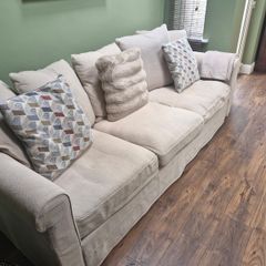 Cream 3 Seater Sofa + Matching Armchair