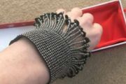 Silver tone beaded elastic bracelet